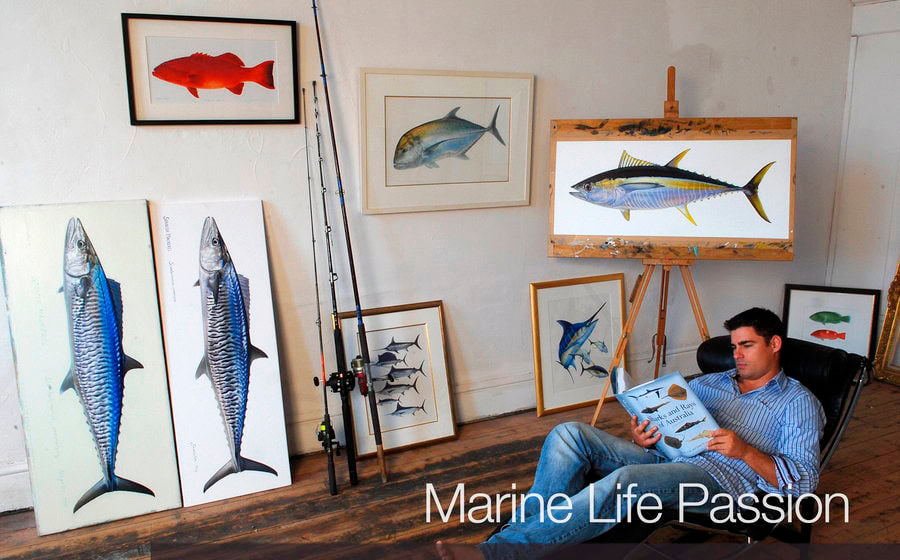 framed Impressive Fine Art print of the Yellowfin Tuna and more by Roger Swainston