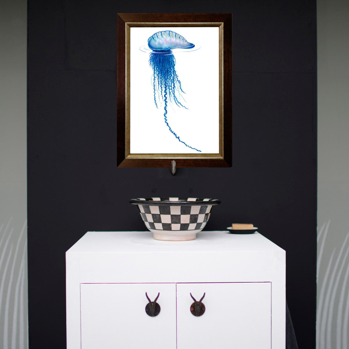 Framed print of the Man O War by Roger Swainston